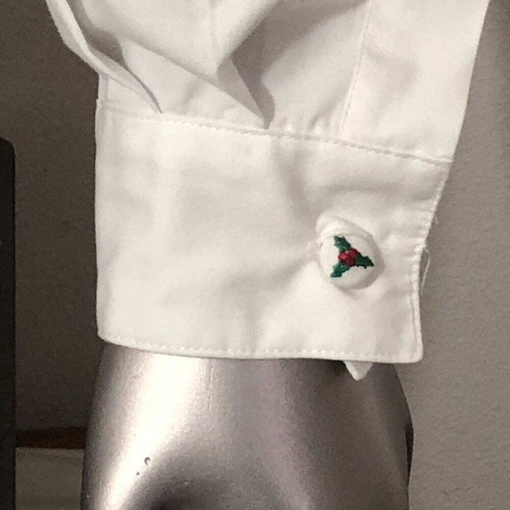 Pendleton Knockabout Women's Vintage White Christmas Embroidered Blouse Size 6 - Picture 11 of 13